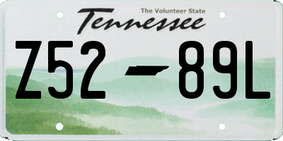 TN license plate Z5289L