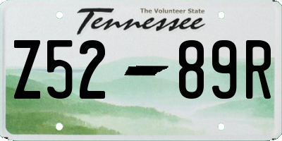 TN license plate Z5289R