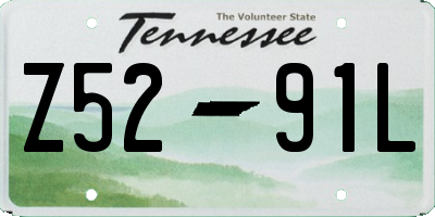 TN license plate Z5291L