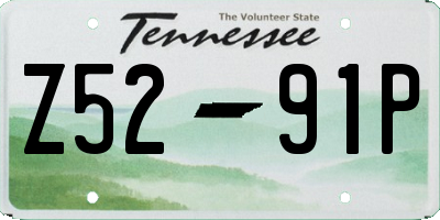 TN license plate Z5291P