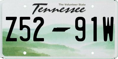 TN license plate Z5291W