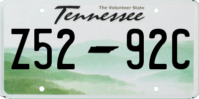 TN license plate Z5292C