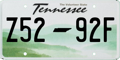TN license plate Z5292F