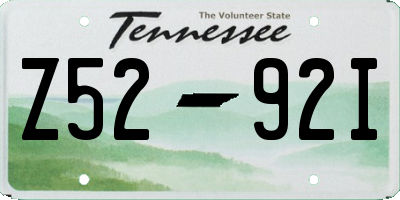 TN license plate Z5292I