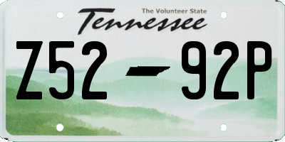 TN license plate Z5292P