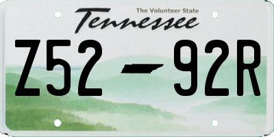 TN license plate Z5292R