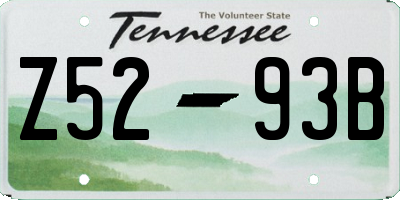 TN license plate Z5293B