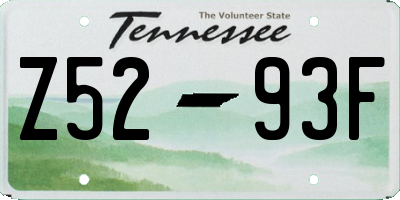 TN license plate Z5293F