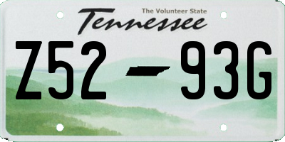 TN license plate Z5293G