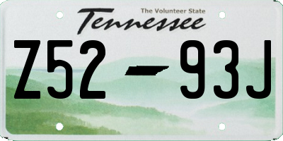 TN license plate Z5293J