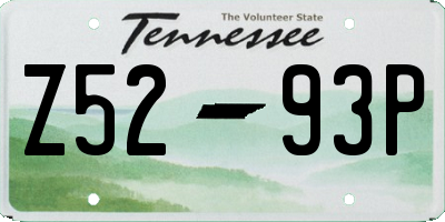 TN license plate Z5293P