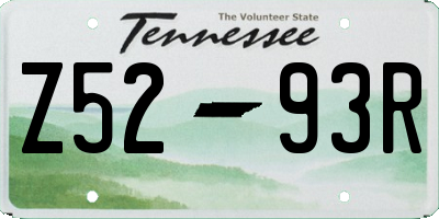 TN license plate Z5293R