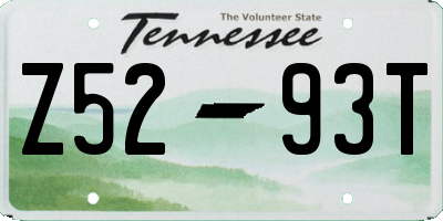 TN license plate Z5293T