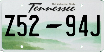TN license plate Z5294J