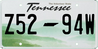 TN license plate Z5294W