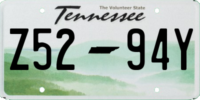 TN license plate Z5294Y