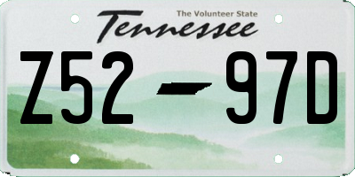 TN license plate Z5297D