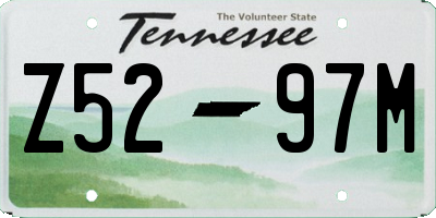 TN license plate Z5297M