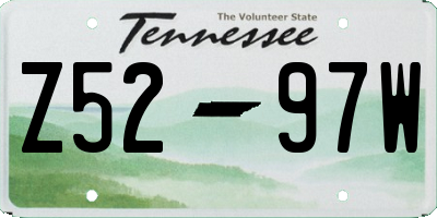 TN license plate Z5297W