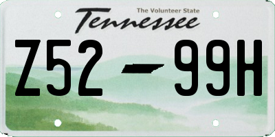 TN license plate Z5299H