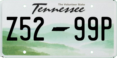 TN license plate Z5299P