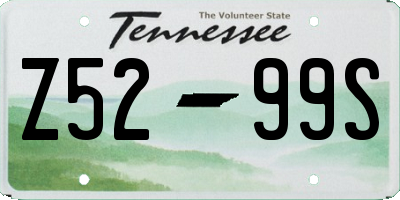 TN license plate Z5299S