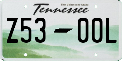 TN license plate Z5300L