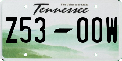 TN license plate Z5300W
