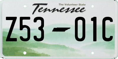 TN license plate Z5301C