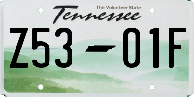 TN license plate Z5301F