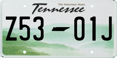 TN license plate Z5301J