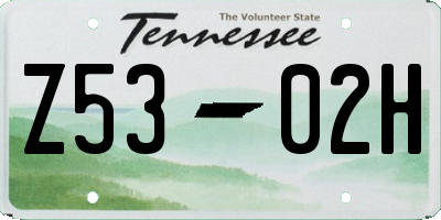 TN license plate Z5302H
