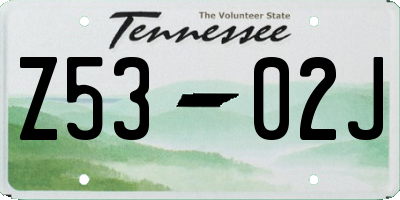 TN license plate Z5302J