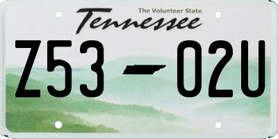 TN license plate Z5302U