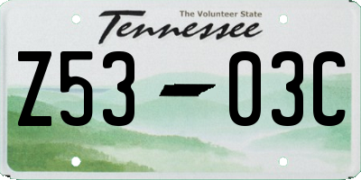 TN license plate Z5303C