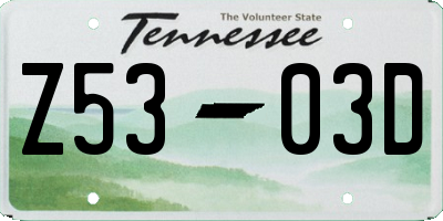 TN license plate Z5303D