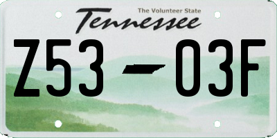 TN license plate Z5303F