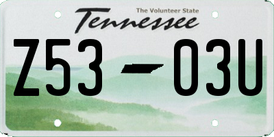 TN license plate Z5303U