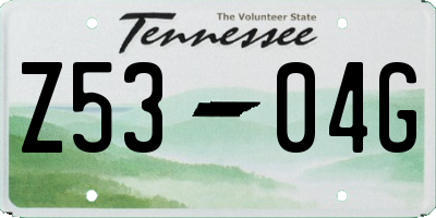 TN license plate Z5304G
