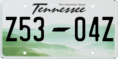 TN license plate Z5304Z