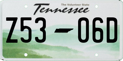 TN license plate Z5306D