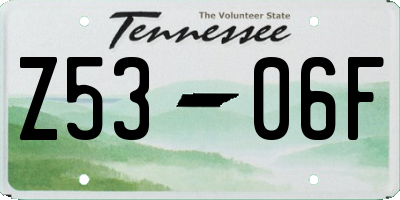TN license plate Z5306F