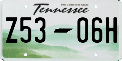 TN license plate Z5306H