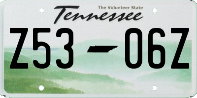 TN license plate Z5306Z