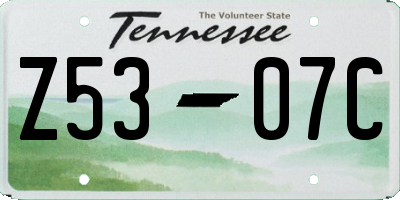 TN license plate Z5307C