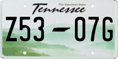 TN license plate Z5307G
