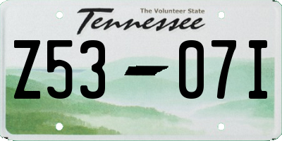 TN license plate Z5307I