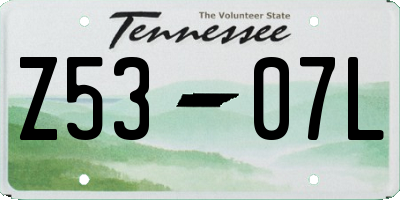 TN license plate Z5307L