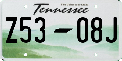 TN license plate Z5308J
