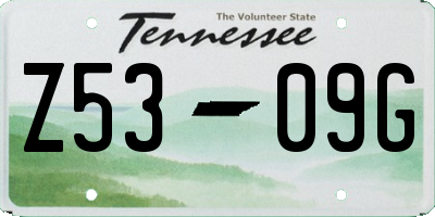 TN license plate Z5309G